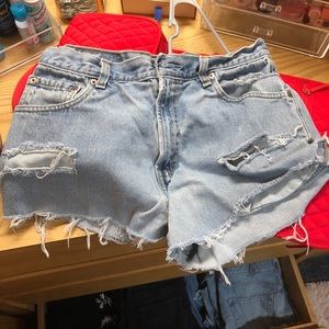 Levi’s distressed shorts